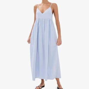 Jenni Kayne Cove Dress French Blue Womens‎ Small Cottagecore Casual Chic Cotton